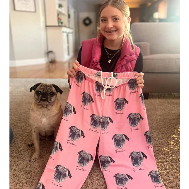 Custom Pet Portrait Pajama Pants: Personalized Dog Photo Gift