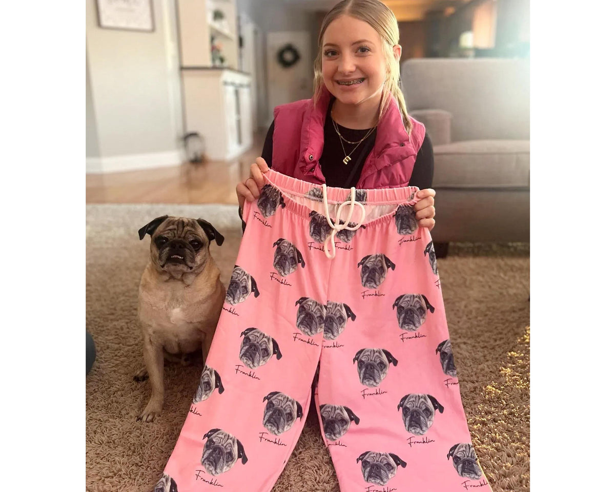 Custom Pet Portrait Pajama Pants: Personalized Dog Photo Gift