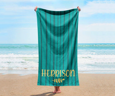 Bold Cool Style Personalized Beach Towel Personalized Name Bath Towel Custom Pool Towel Beach Towel With Name Outside Birthday Vacation Gift
