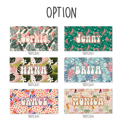 Tropical trend pattern Personalized Beach Towel Personalized Name Bath Towel Custom Pool Towel Beach Towel With Name Birthday Vacation Gift