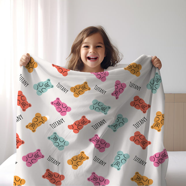 Kids girl Blanket Personalized Minky or Sherpa Baby Blanket Boy, Custom Kids Blanket Birthday Gift Idea