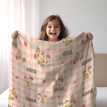 Personalized Kids Retro Blanket Minky or Sherpa, Custom Cozy Baby Blanket Boy, Plush Birthday Gift for Children