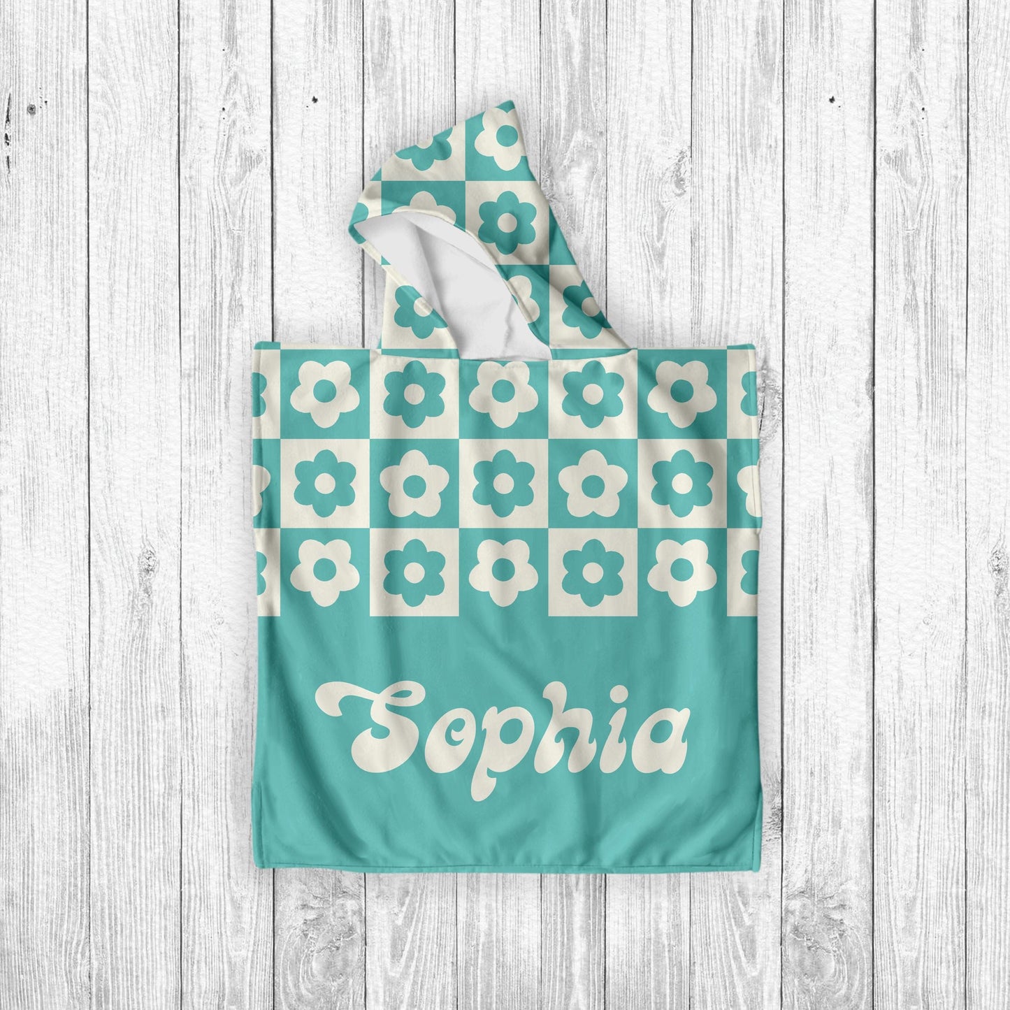 Personalized Retro Style Beach Towel with Name – Custom Patterned Gift for Birthday & Anniversary, Unique Summer Beach Accessory