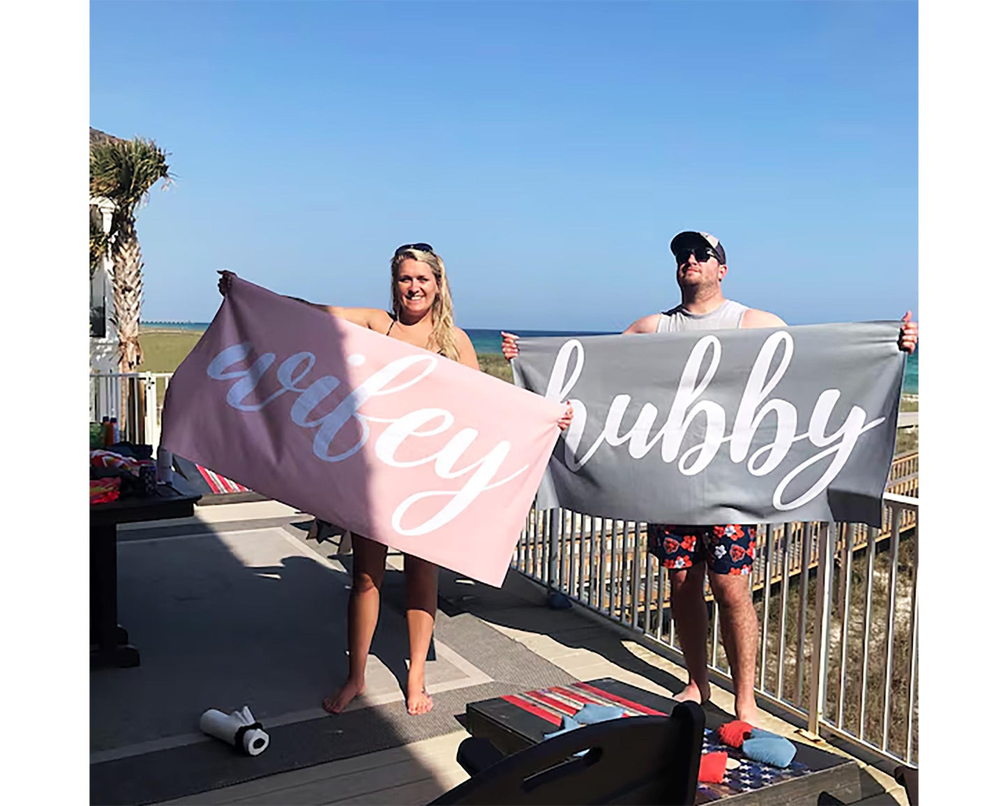 Mr and Mrs Beach Personalized Beach Towels