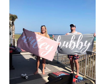 Mr and Mrs Beach Personalized Beach Towels