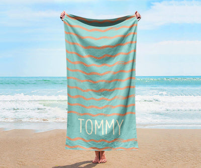 Bold Cool Style Personalized Beach Towel Personalized Name Bath Towel Custom Pool Towel Beach Towel With Name Outside Birthday Vacation Gift