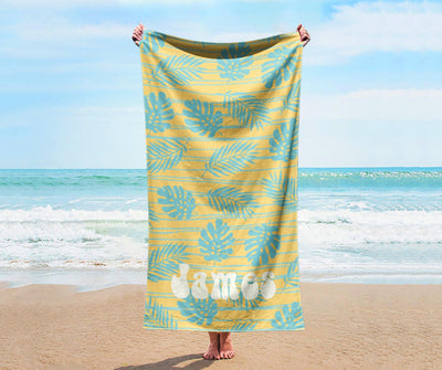 Bold Cool Style Personalized Beach Towel Personalized Name Bath Towel Custom Pool Towel Beach Towel With Name Outside Birthday Vacation Gift
