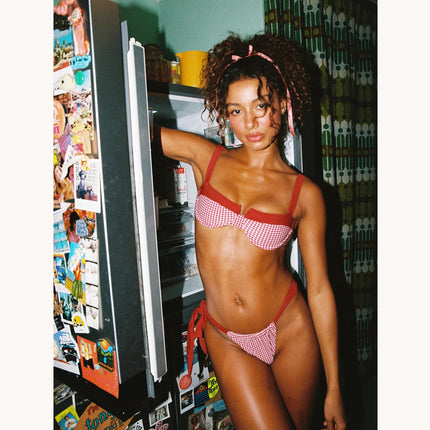 Retro Gingham Bikini Set, 90s Print Swimsuit