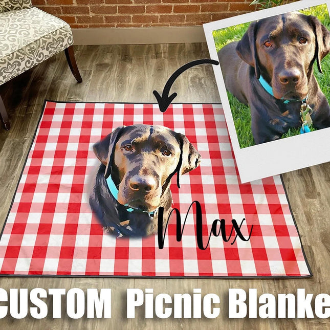 Personalized Water Repellent Picnic Blanket - Made in USA (59"x50")