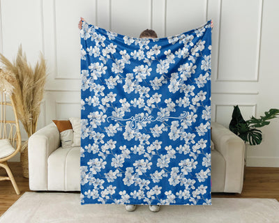 Mothers day gift Idea Personalized flower pattern in vintage rustic style blanket with Name, Custom blanket gift, Birthday Anniversary Gift