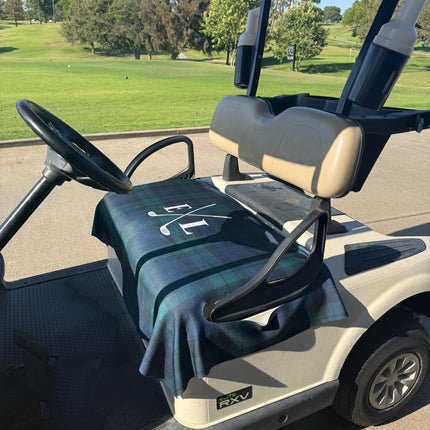 Monogram Personalization Name  Design Premium Cloth Golf Cart Seat Cover