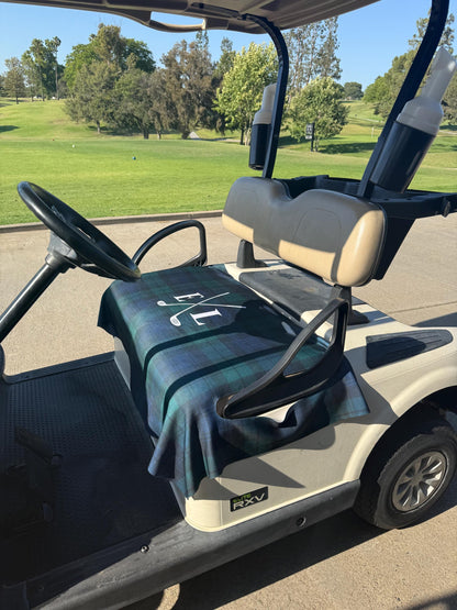 Monogram Personalization Name  Design Premium Cloth Golf Cart Seat Cover