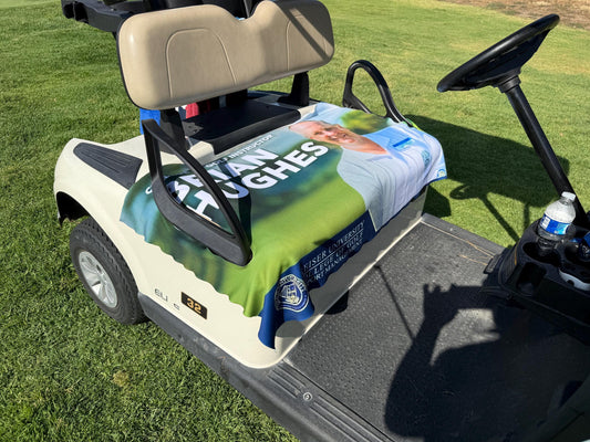 Personalized Photo Golf Cart Seat Cover: Custom Monogram, Water Resistant
