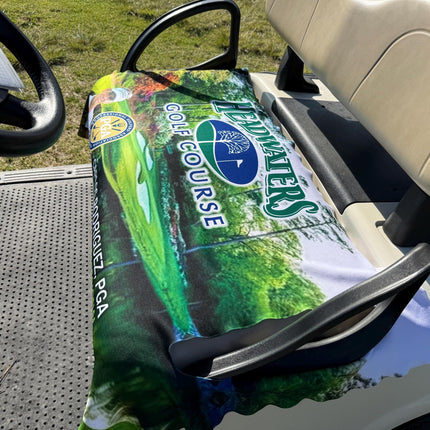 Personalized Photo Golf Cart Seat Cover: Custom Monogram, Water Resistant