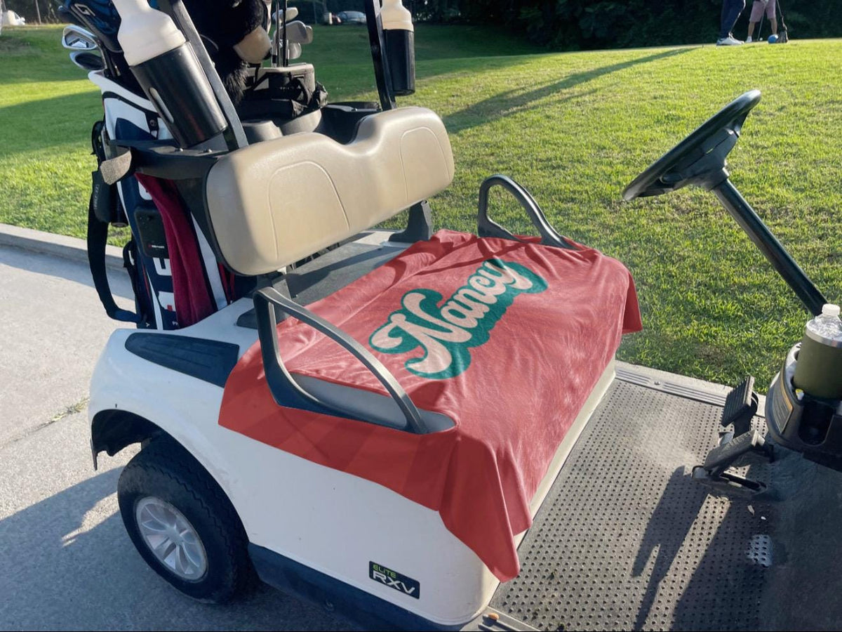 Custom Fabric Golf Cart Seat Cover - Handmade in USA