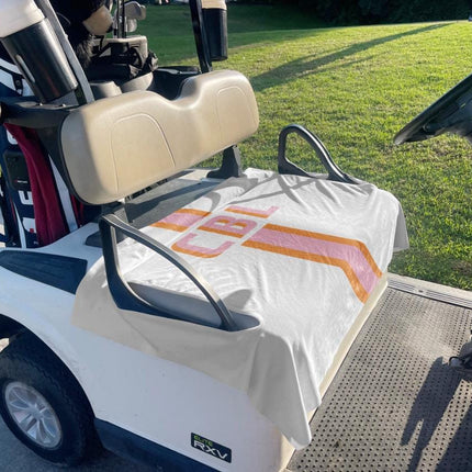 Monogram Personalization Name  Design Premium Cloth Golf Cart Seat Cover