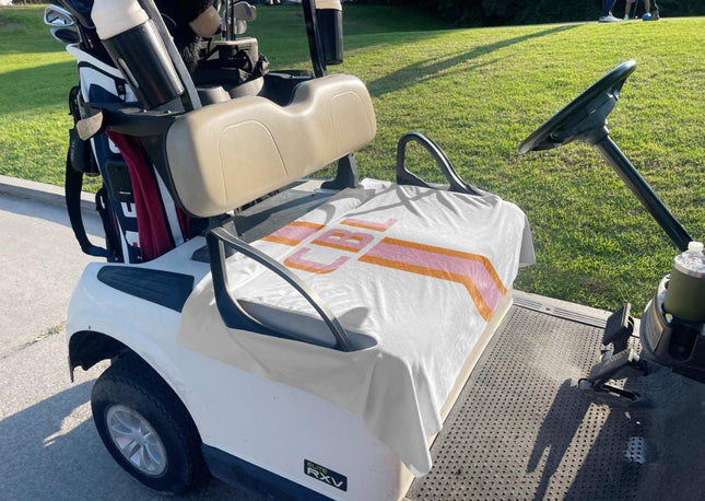 Monogram Personalization Name  Design Premium Cloth Golf Cart Seat Cover