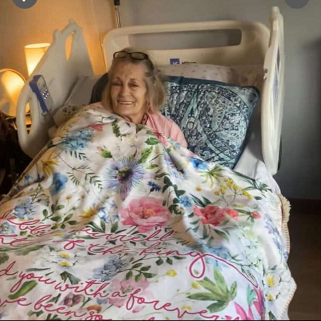 Personalized Floral Watercolor Blanket: Rustic Vintage Style Minky or Sherpa