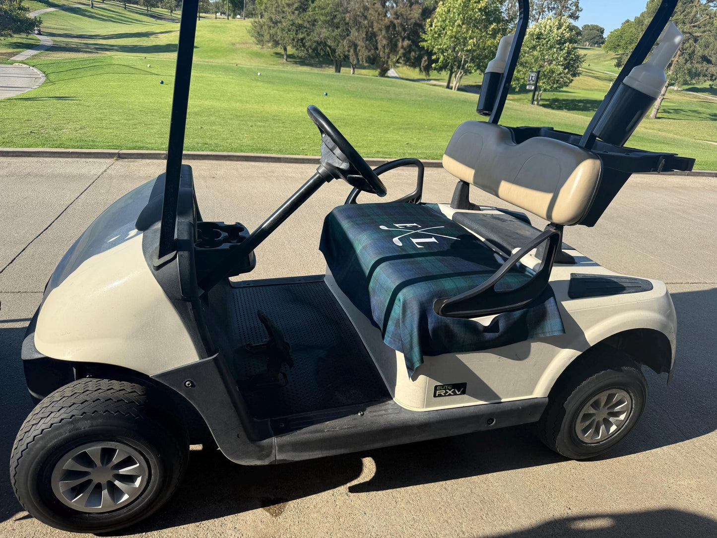 Monogram Personalization Name  Design Premium Cloth Golf Cart Seat Cover