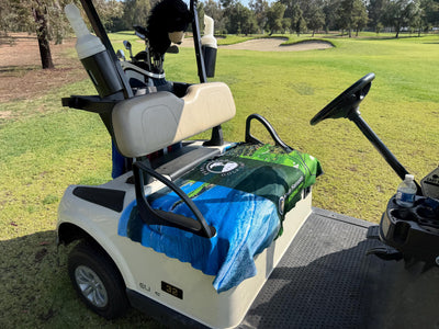 Custom Photo Golf Cart Seat Cover with Monogram Design, Premium Cloth Waterproof Golf Cart Accessory Gift