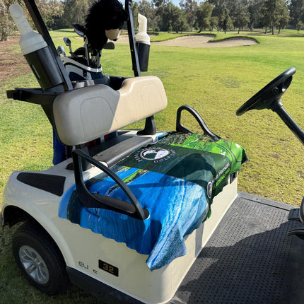 Personalized Photo Golf Cart Seat Cover: Custom Monogram, Water Resistant