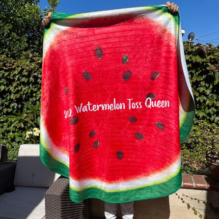 Personalized Watermelon Beach Towel: Round Cotton Pool Towel