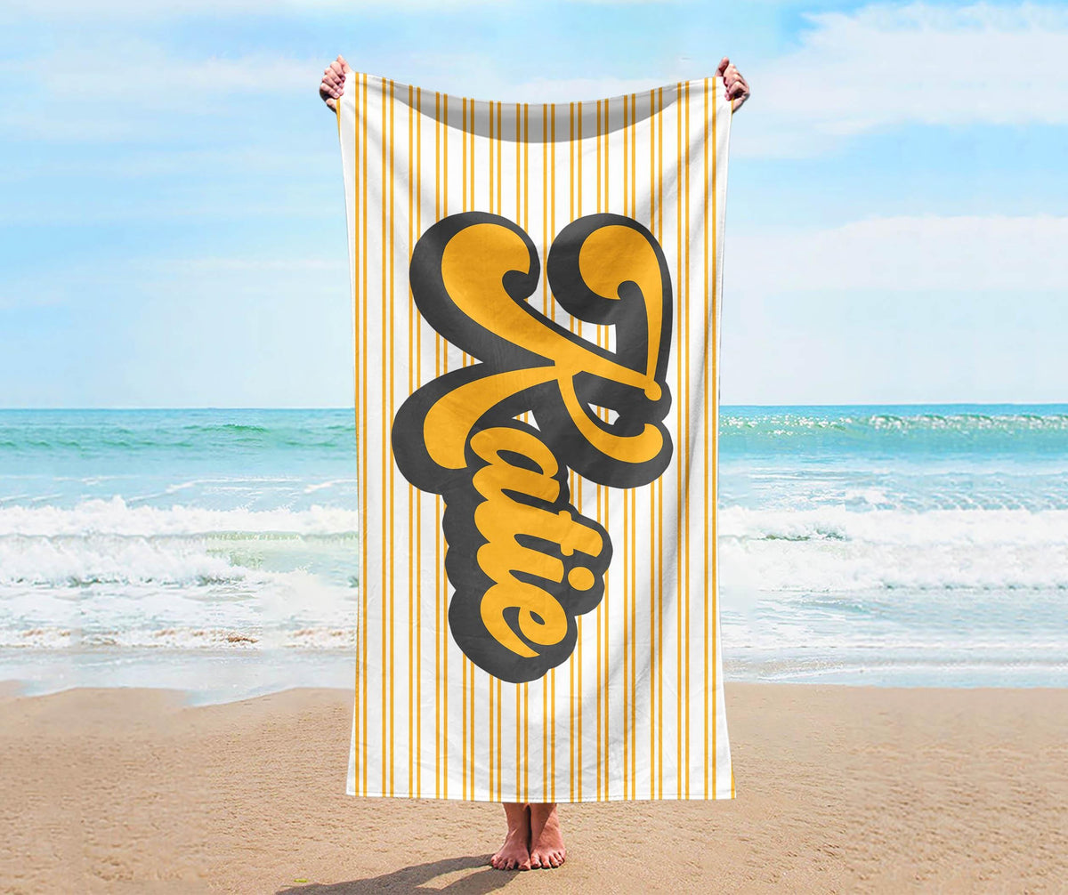RETRO Multi Style personalized gifts, Beach Towel With Name, Birthday Vacation Gift, girl gift