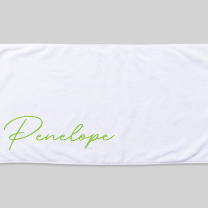 Personalized Script Name Beach Towel: Custom Birthday Vacation Gift