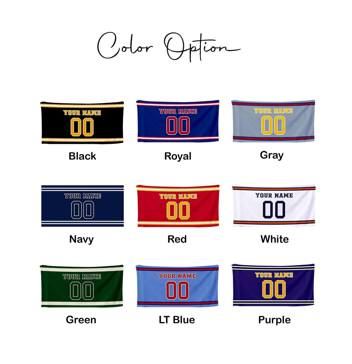 Personalized Sports Beach Towel: Custom Name Bath & Pool Towel