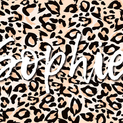 Personalized Animal Print Beach Towel: Custom Name, Soft Cotton Blend