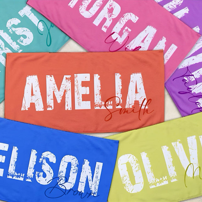 Personalized Beach Towel: Scripty Name, Custom Vacation Gift