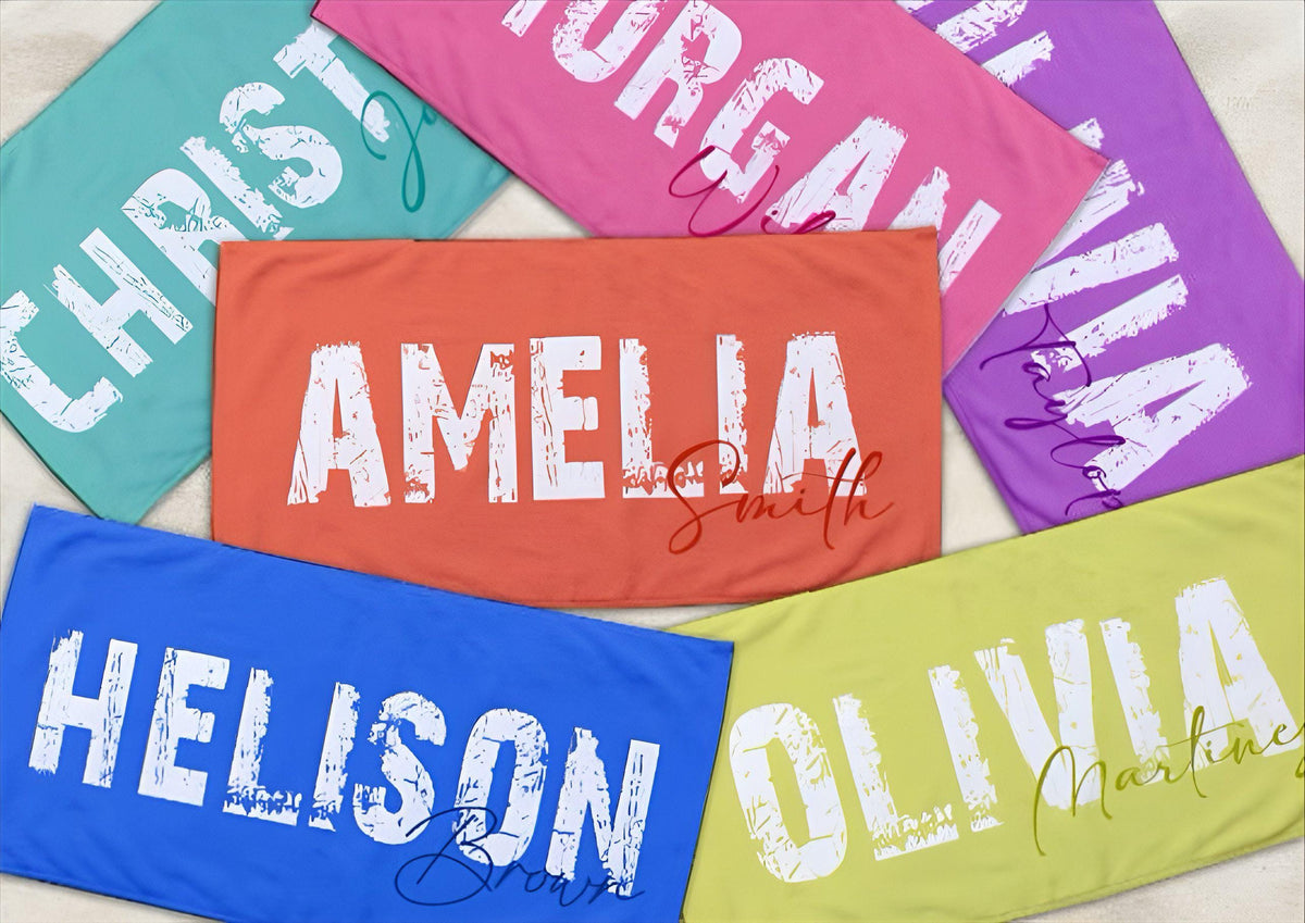 Personalized Beach Towel: Scripty Name, Custom Vacation Gift