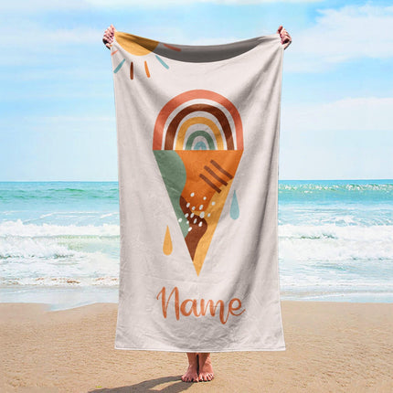 Personalized Beach Towel: Custom Name, Vibrant Design, Soft Cotton Blend