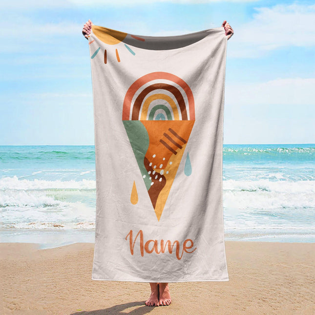 Personalized Beach Towel: Custom Name, Vibrant Design, Soft Cotton Blend