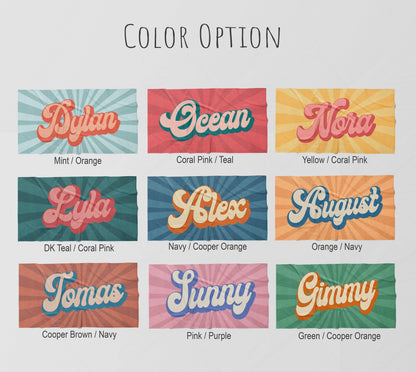 Groovy Retro Personalized Beach Towel: Custom Name Bath & Vacation Gift