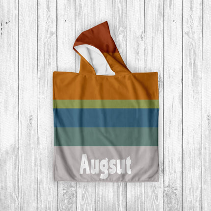 Retro Stripe Personalized Beach Towel: Custom Name Pool Towel