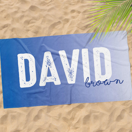 Personalized Name Beach Towel: Bold Font, Custom Pool Towel