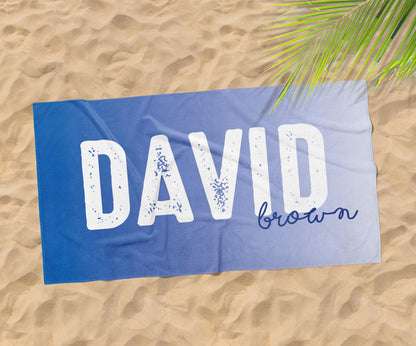 Personalized Name Beach Towel: Bold Font, Custom Pool Towel