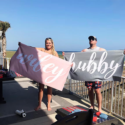 Mr and Mrs Beach Personalized Beach Towels