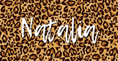 Personalized Leopard Print Beach Towel: Custom Name Pool Towel