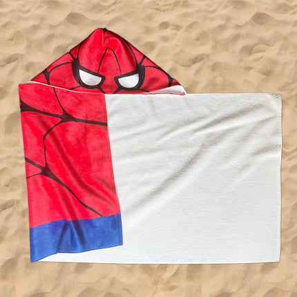 Personalized Spider design Kids Hooded Beach Towel, Soft Cotton Lining