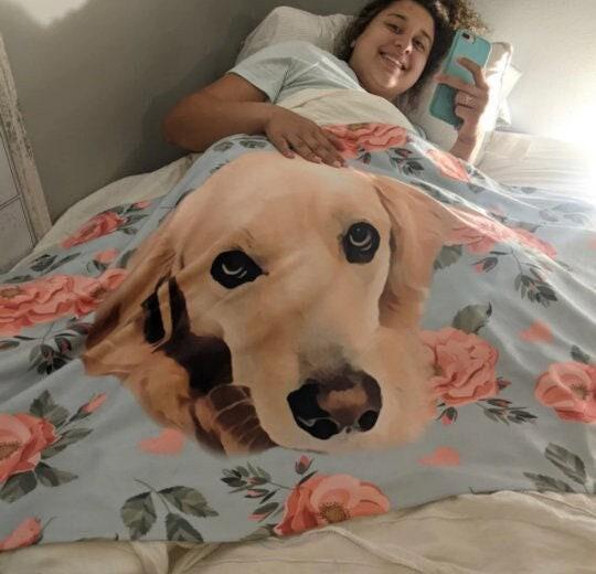 Custom Pet Portrait Beach Towel: Personalized Dog Photo Blanket