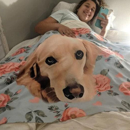Custom Pet Portrait Beach Towel: Personalized Dog Photo Blanket