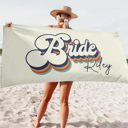 Personalized Beach Towel: Mr. & Mrs. Newlywed Gift