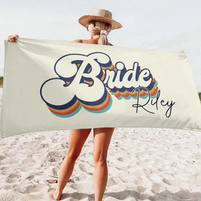 Personalized Beach Towel: Mr. & Mrs. Newlywed Gift