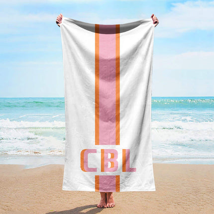 Personalized Stripe Beach Towel: Custom Name Pool Towel