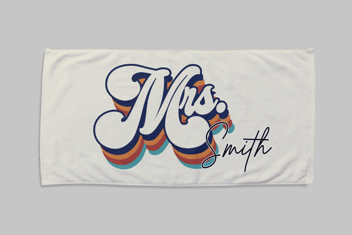 Personalized Beach Towel: Mr. & Mrs. Newlywed Gift