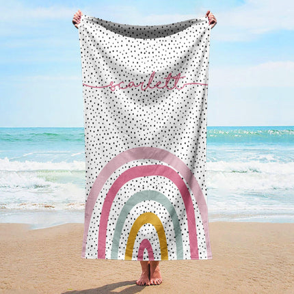 Personalized Rainbow Beach Towel