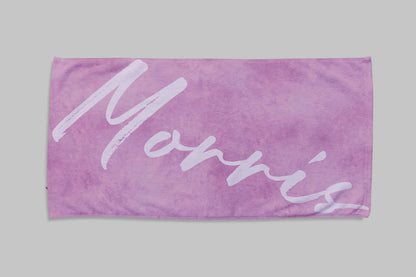 Personalized Watercolor Beach Towel: Custom Name Script - 30x60