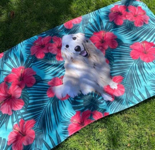 Custom Pet Portrait Beach Towel: Personalized Dog Photo Gift